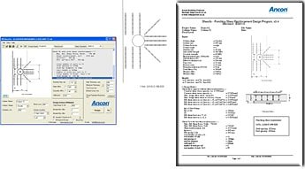 Captura de pantalla del programa de diseño, con el archivo dxf y la hoja de datos que se generan.